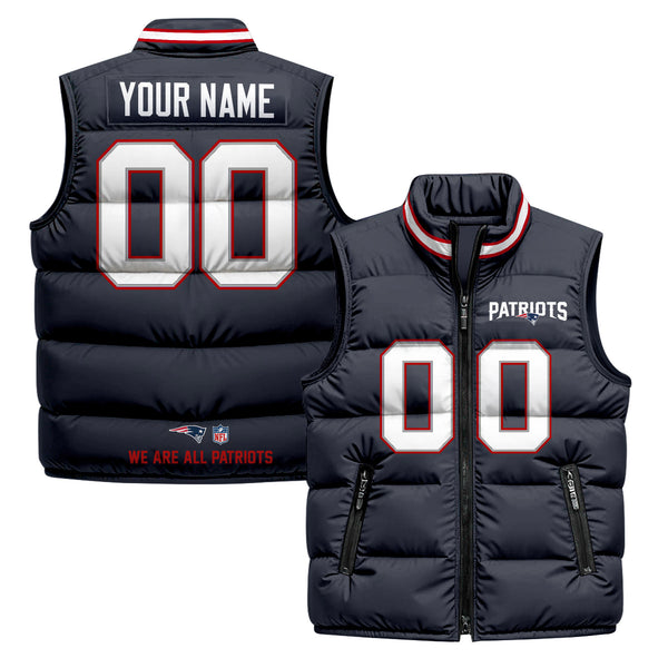 New England Patriots 2025 Custom Puffer Vest - Navy — view 1