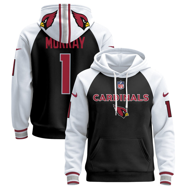 Men's Arizona Cardinals 2024 Pullover Hoodie V3 - All Stitched - Black Alternate - Kyler Murray — view 1