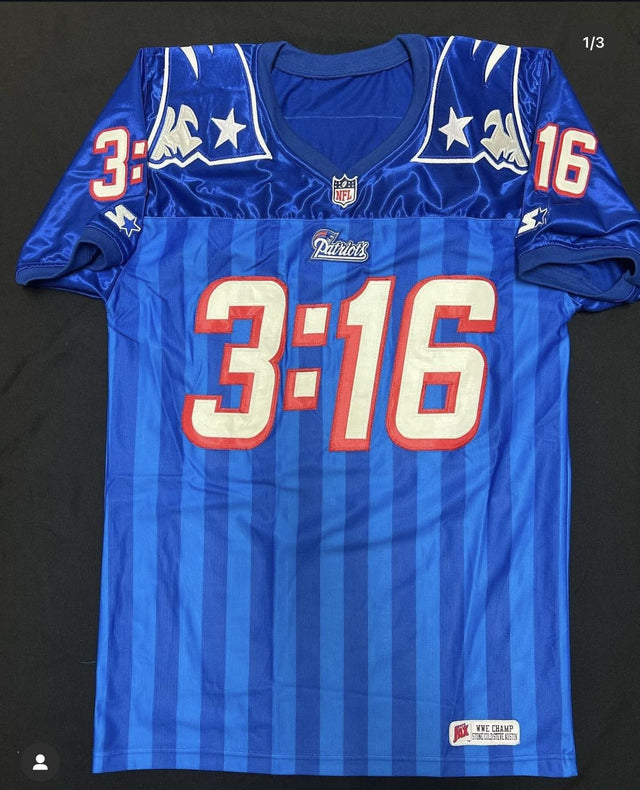 Steve Austin New England Patriots Jersey - All Stitched - Royal — view 1
