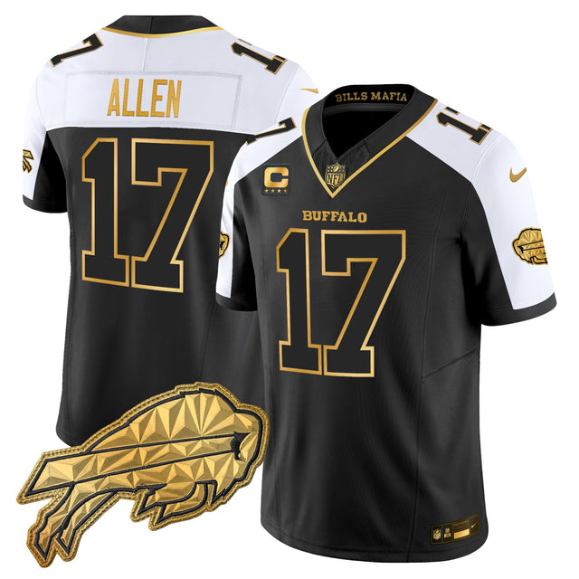 Men's Buffalo Bills 2025 Rivalries Gold Vapor Limited Jersey - All Stitched - Alternate - Josh Allen — view 1