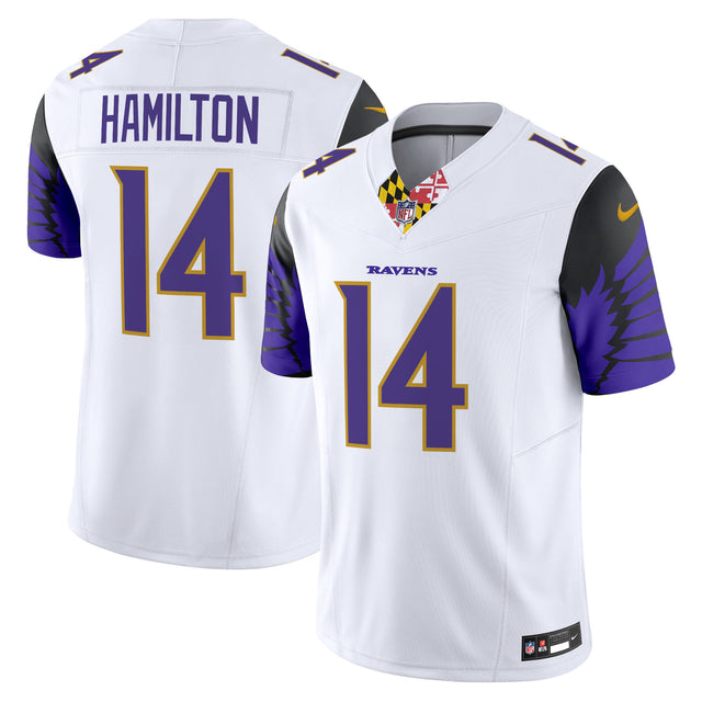 Men's Ravens Special Vapor Limited Jersey - All Stitched - White - Kyle Hamilton — view 1