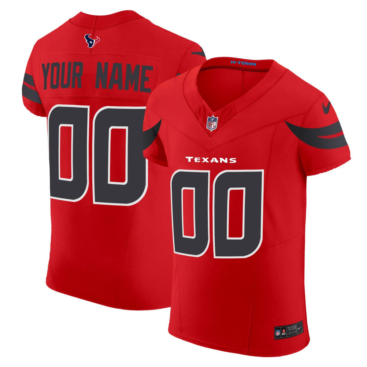 Houston Texans Elite Custom Jersey - All Stitched - Red — view 1