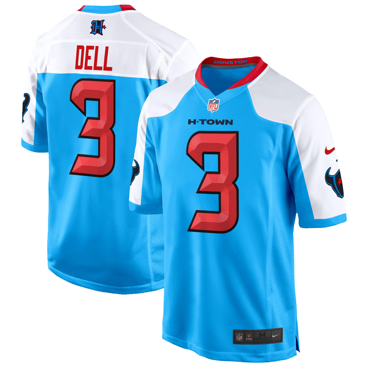 Men's Houston Texans 2024 Game Jersey - All Stitched - Blue Alternate - Tank Dell — view 1
