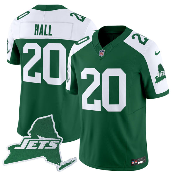 Men's New York Jets Home Patch Vapor Legacy Limited Jersey - All Stitched - Green Alternate - Breece Hall — view 1
