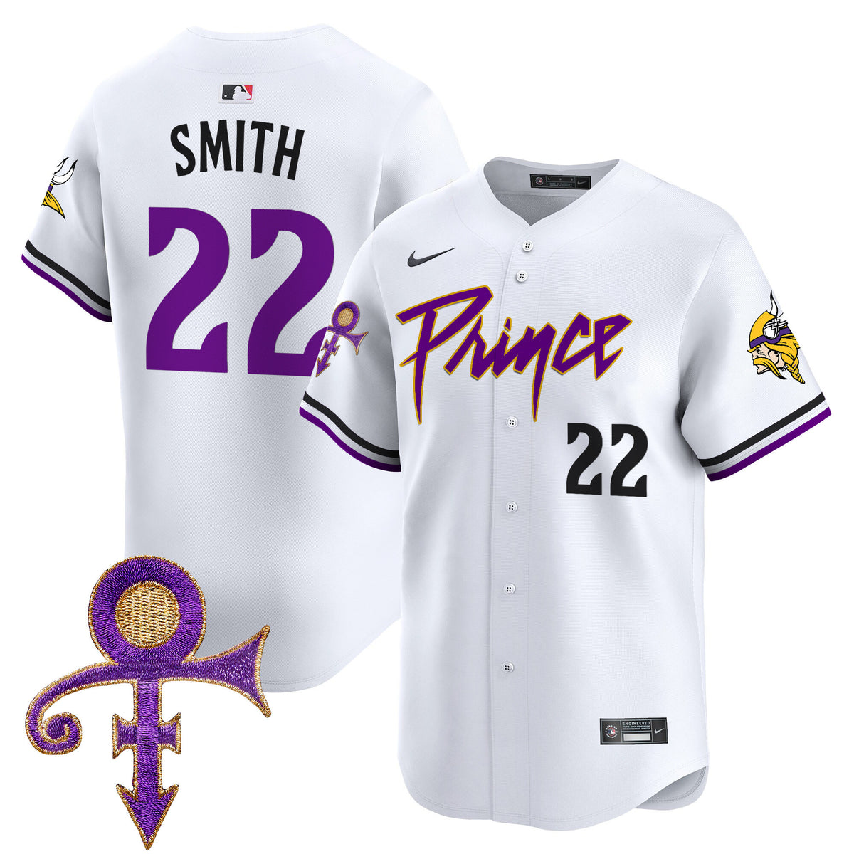 Men's Minnesota Vikings Prince Patch Vapor Premier Limited Jersey - All Stitched - White - Harrison Smith — view 1