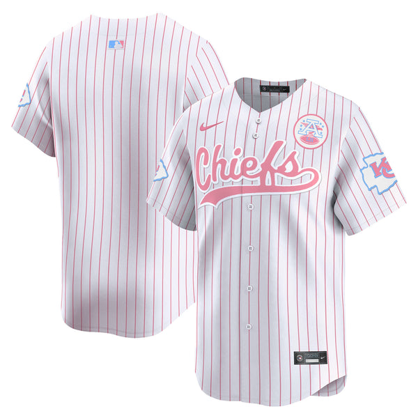 Unisex Chiefs Bubblegum Pink Vapor Premier Limited Jersey - All Stitched - Pinstripe - Team — view 1