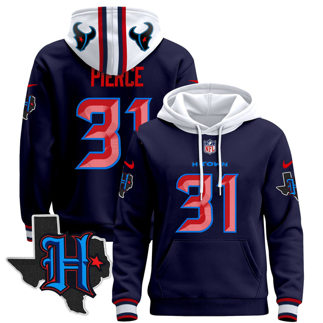 Men's Houston Texans 2024 Pullover Hoodie - All Stitched - Navy Limited - Dameon Pierce — view 1