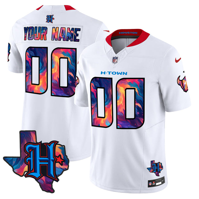 Houston Texans 2024 Special Vapor Limited Custom Jersey - All Stitched - White — view 1