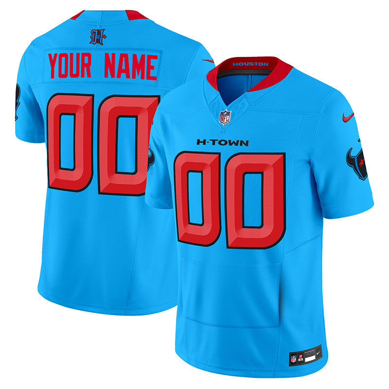 Houston Texans 2024 Vapor Hand Warmer Custom Jersey V2 - All Stitched - Blue — view 1