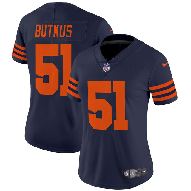 Women's Chicago Bears Throwback Vapor Limited Jersey - All Stitched - Navy - Dick Butkus — view 1