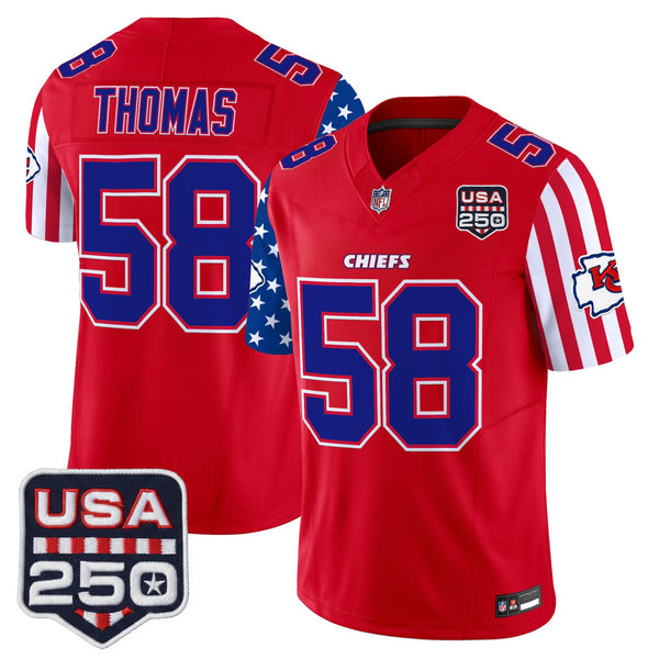 Men's Chiefs America 250 Edition Vapor Limited Jersey - All Stitched - Red - Derrick Thomas — view 1