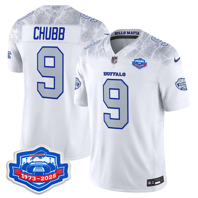 Men's Buffalo Bills 1973 - 2025 Farewell Season Patch Vapor Limited Jersey - All Stitched - Rivalries - Bradley Chubb — view 1