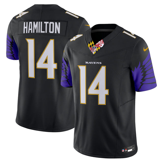 Men's Ravens Special Vapor Limited Jersey - All Stitched - Black - Kyle Hamilton — view 1