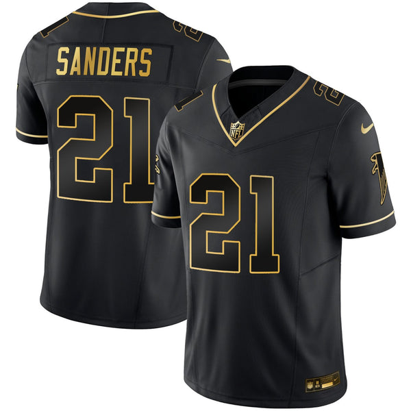Deion Sanders Atlanta Falcons Black Gold Jersey - All Stitched - Black Gold — view 1
