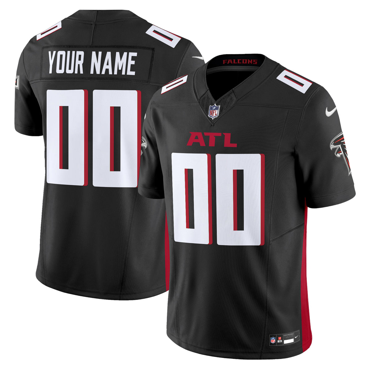 Atlanta Falcons 2024 Vapor Limited Custom Jersey - All Stitched - Black — view 1