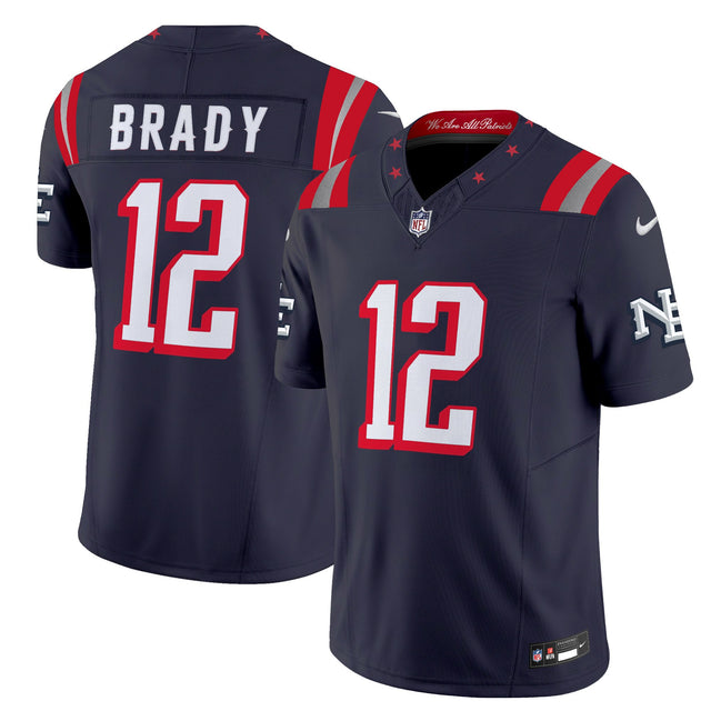 Men's New England Patriots 2025 Rivalries Vapor Limited Jersey - All Stitched - Navy - Tom Brady — view 1