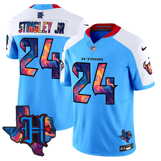 Men's Houston Texans 2024 Special Vapor Limited Jersey - All Stitched - Blue Alternate - Derek Stingley Jr — view 1