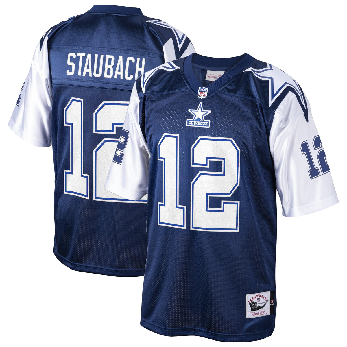 Men's Dallas Cowboys Throwback Player Jersey - All Stitched - Navy - Roger Staubach — view 1