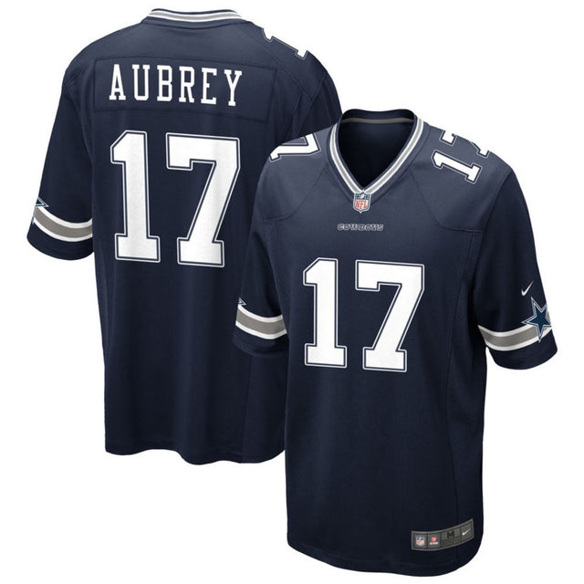 Brandon Aubrey Dallas Cowboys 2024 Navy Jersey - All Stitched - Navy — view 1