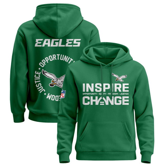 Eagles Kelly Green Pullover Hoodie - All Stitched - Kelly Green — view 1