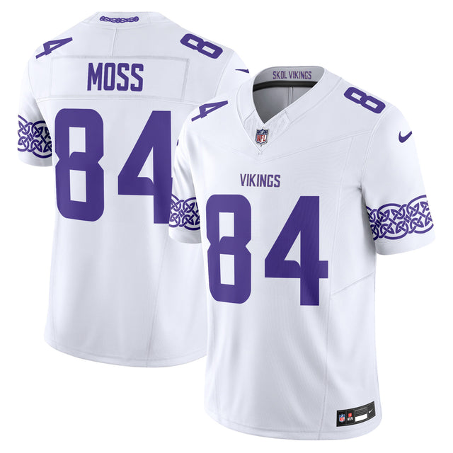 Men's Minnesota Vikings Nordic Pattern Vapor Limited Jersey - All Stitched - White - Randy Moss — view 1