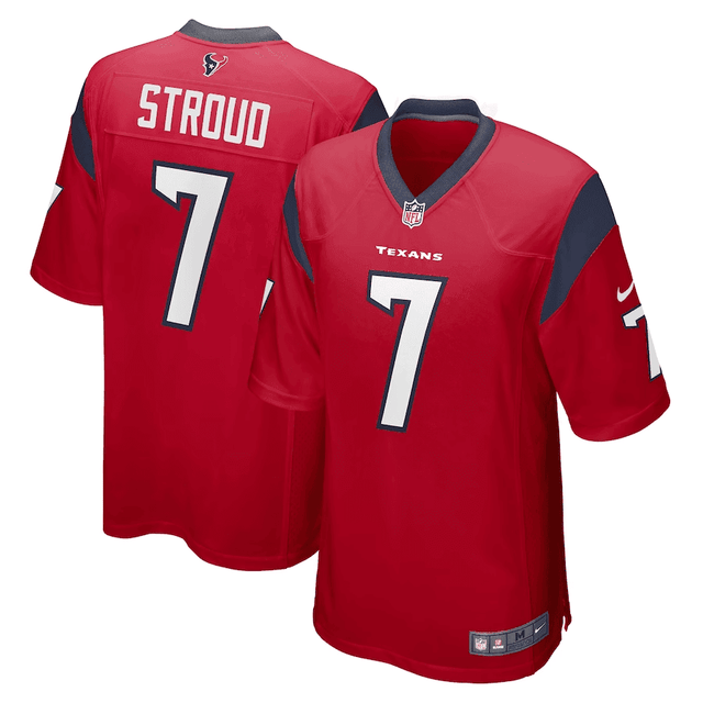CJ Stroud Houston Texans Draft First Round Pick Game Jersey - All Stitched - Red — view 1