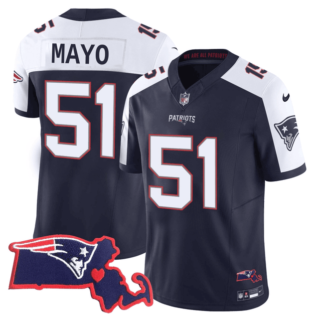 #51 Jerod Mayo New England Patriots Limited Jersey - All Stitched - Alternate — view 1