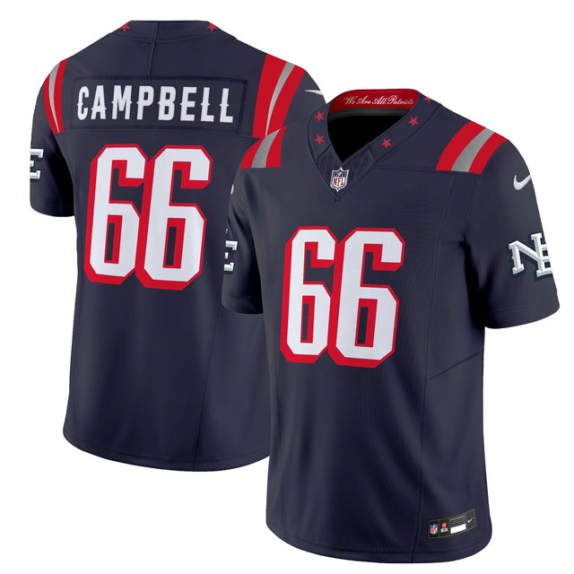Men's New England Patriots 2025 Rivalries Vapor Limited Jersey - All Stitched - Navy - Will Campbell — view 1