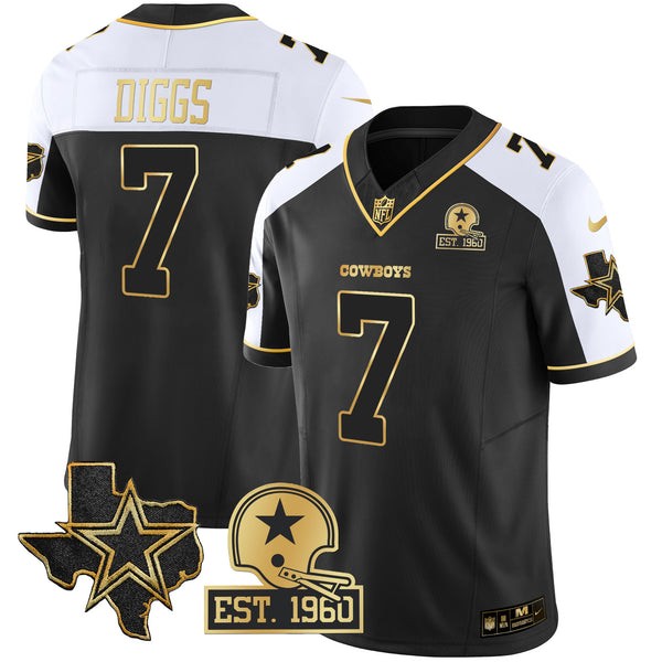 Men's Cowboys 2023 NFC East Champions Patch Gold Vapor Jersey - All Stitched - Alternate Gold - Trevon Diggs — view 1