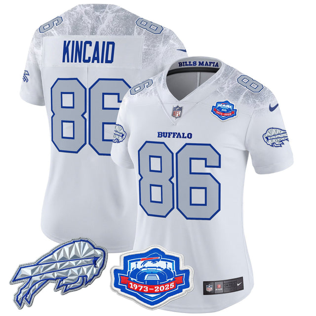 Women's Buffalo Bills 2025 Rivalries Vapor Limited Jersey - Farewell Season Patch - All Stitched - Cold Front - Dalton Kincaid — view 1