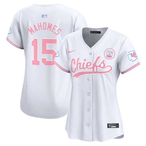 Women's Chiefs Bubblegum Pink Vapor Premier Limited Jersey - All Stitched - White - Patrick Mahomes — view 1