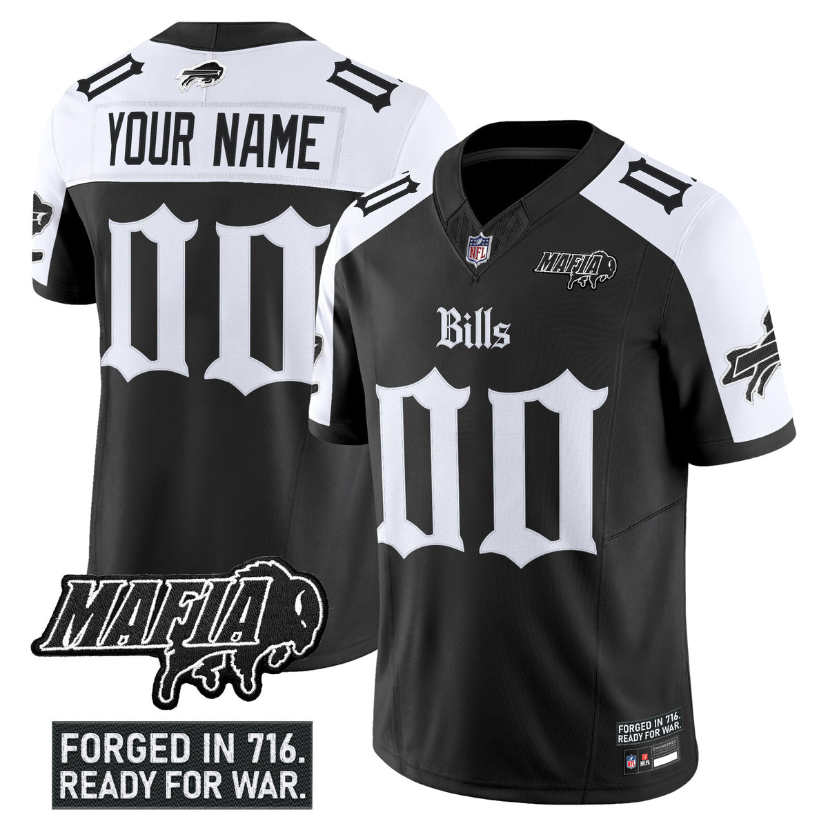 Buffalo Bills 'Gothic Cold Front Edition' Vapor Limited Custom Jersey V2 - All Stitched — view 1