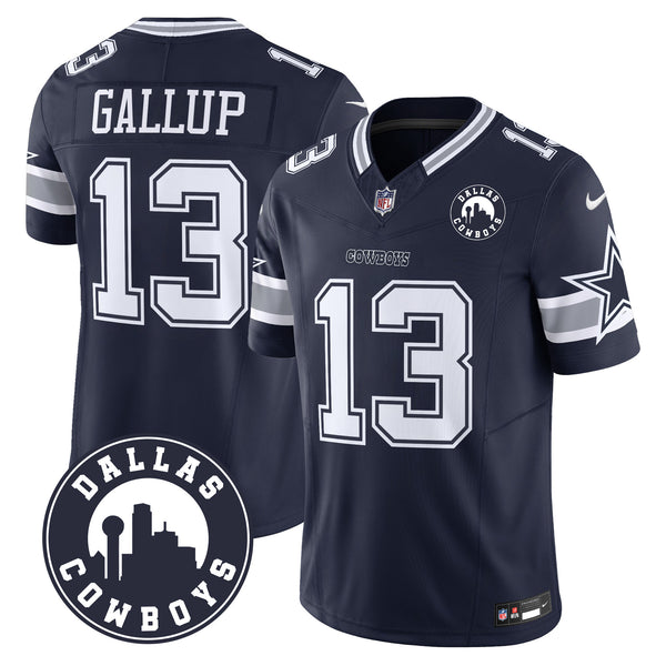 Men's Cowboys Dallas City Patch Vapor Limited Jersey - All Stitched - Navy - Michael Gallup — view 1