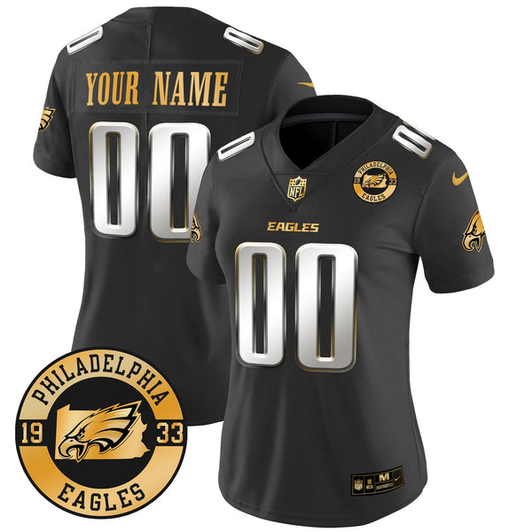 Eagles 2024 Gold Vapor Limited Custom Jersey - Est. 1933 Patch - All Stitched - Black Limited — view 1