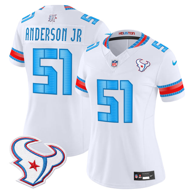 Women's Houston Texans 2026 Rivalries Vapor Limited Jersey - All Stitched - White - Will Anderson Jr — view 1