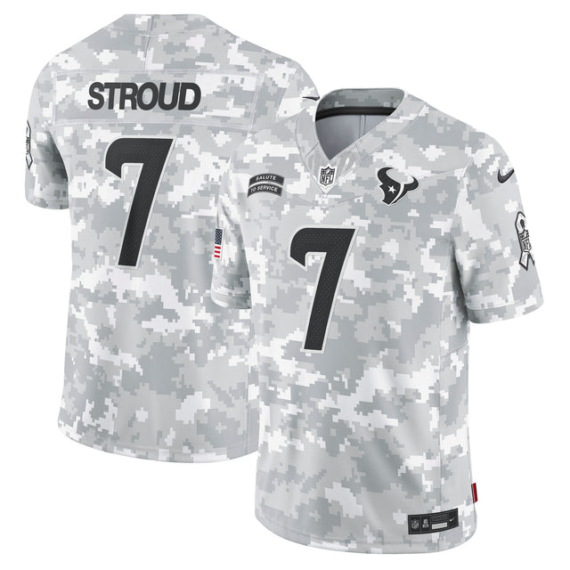 C.J. Stroud Houston Texans 2024 Salute to Service Vapor Limited Jersey - Arctic Camo - All Stitched - Arctic Camo — view 1