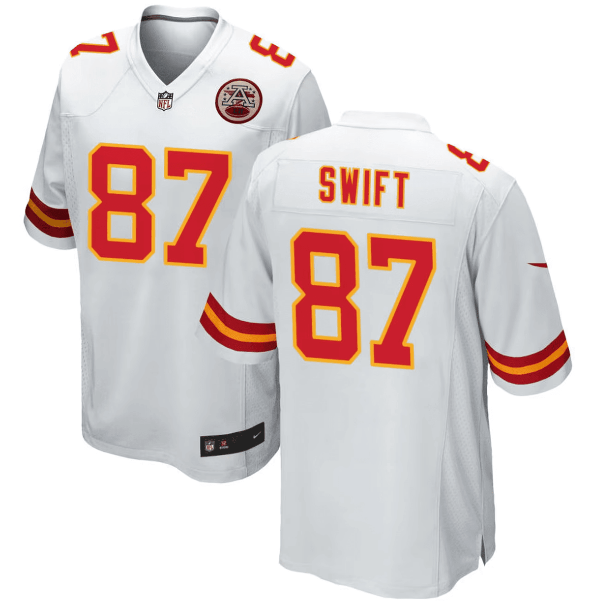Taylor Swift Kansas City Chiefs White Jersey - All Stitched - White — view 1