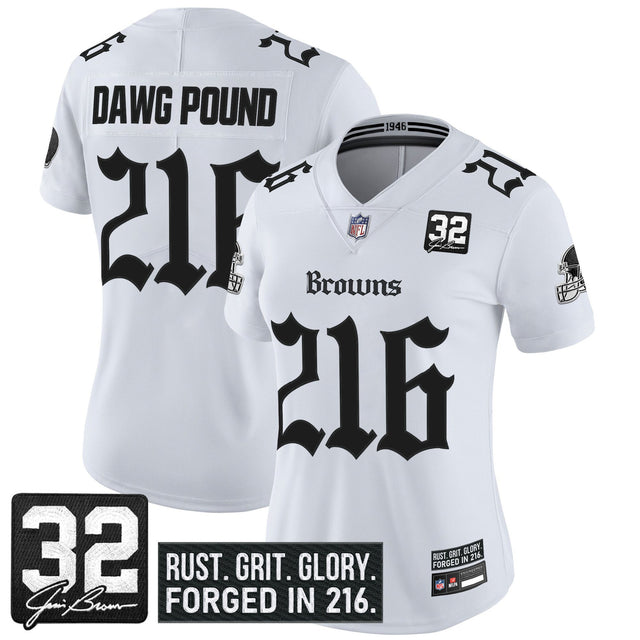 Women's Cleveland Browns 'Gothic Dawg Shadows Drop' Vapor Limited Jersey - All Stitched — view 1