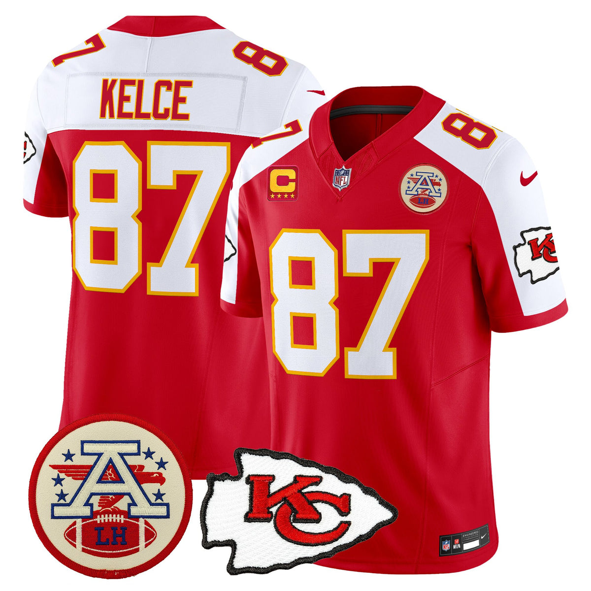Men's Chiefs 2026 Lamar Hunt Patch Vapor Limited Jersey - All Stitched - Red Alternate - Travis Kelce — view 1