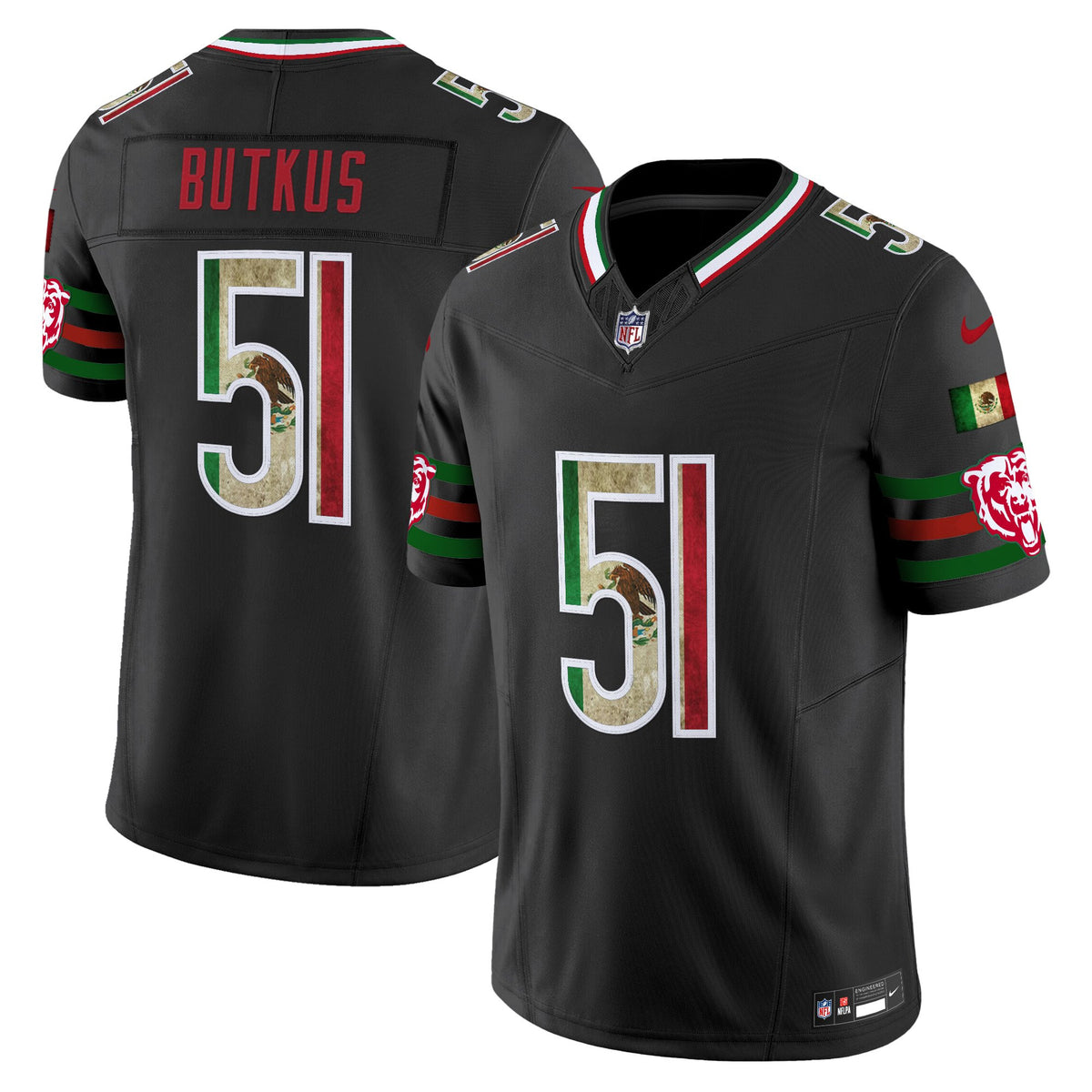 Men's Chicago Bears Mexico Vapor Limited Jersey - All Stitched - Black - Dick Butkus — view 1