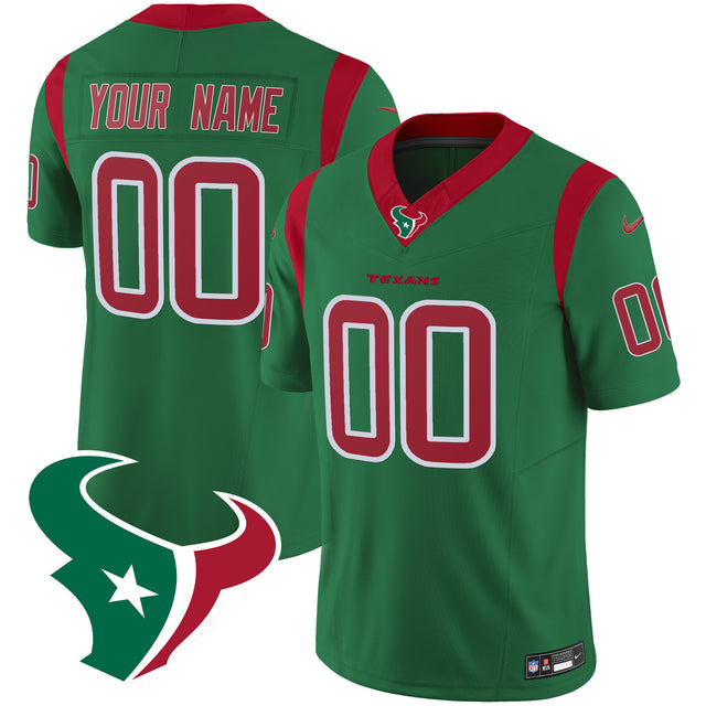 Houston Texans Mexico Vapor Limited Custom Jersey - All Stitched - Green ~5701185 — view 1