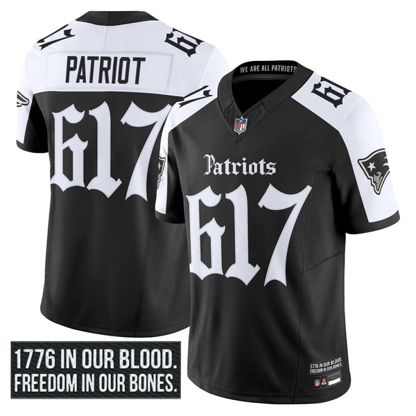 Men's New England Patriots 'Gothic Revolution Edition' Vapor Limited Jersey - All Stitched - Alternate - Patriot 617 — view 1
