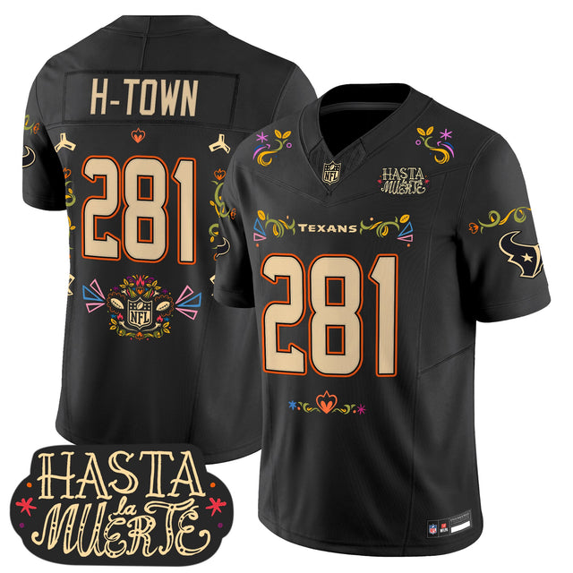 Houston Texans Mexico 'Hasta la Muerte Edition' Vapor Limited Jersey - All Printed - H‑Town 281 — view 1