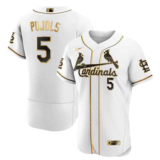 Men's Albert Pujols Arizona Cardinals White Gold & Black Gold Jersey - All Stitched - Flex White — view 1
