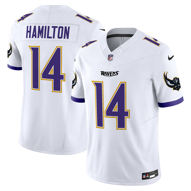 Men's Ravens Special Vapor Limited Jersey V2 - All Stitched - White - Kyle Hamilton — view 1