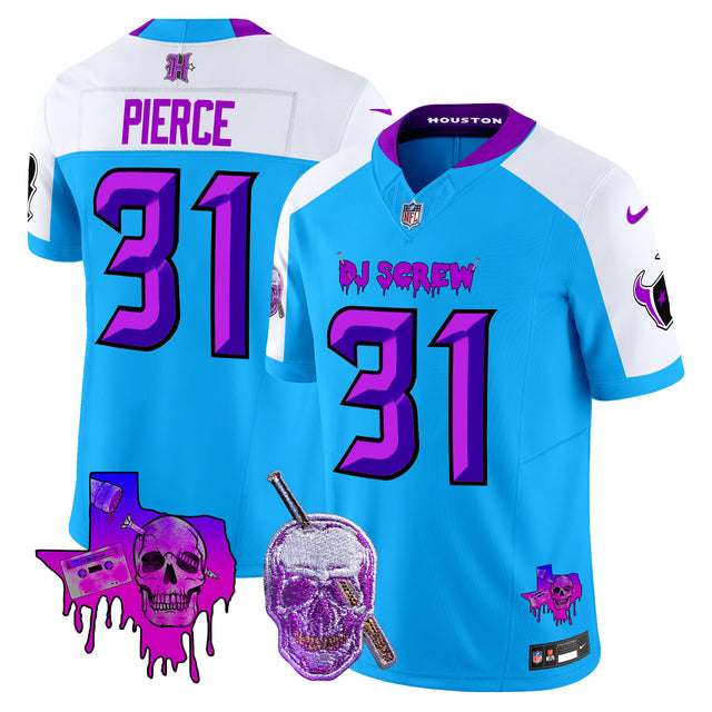 Men's Houston Texans DJ Screw Vapor Limited Jersey - All Stitched - Blue Alternate - Dameon Pierce — view 1