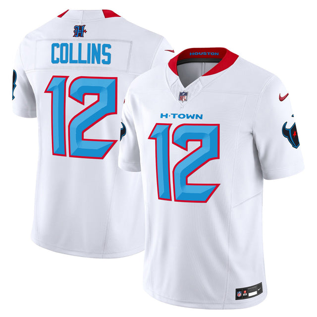 Men's Houston Texans 2024 Vapor Limited Jersey V2 - All Stitched - White - Nico Collins — view 1