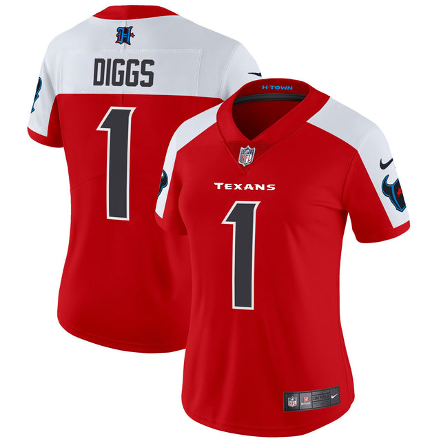 Women's Houston Texans 2024 Vapor Limited Jersey - All Stitched - Red Alternate - Stefon Diggs — view 1