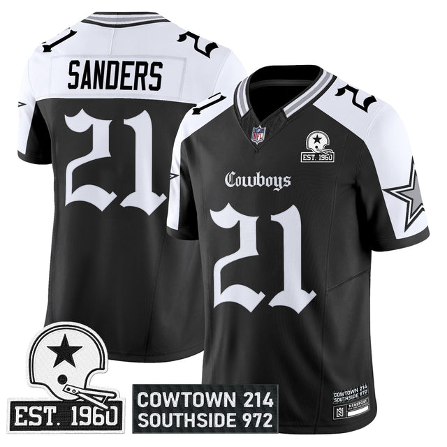 Men's Dallas Cowboys 'Gothic Lone Star Edition' Vapor Limited Jersey - All Stitched - Alternate - Deion Sanders — view 1