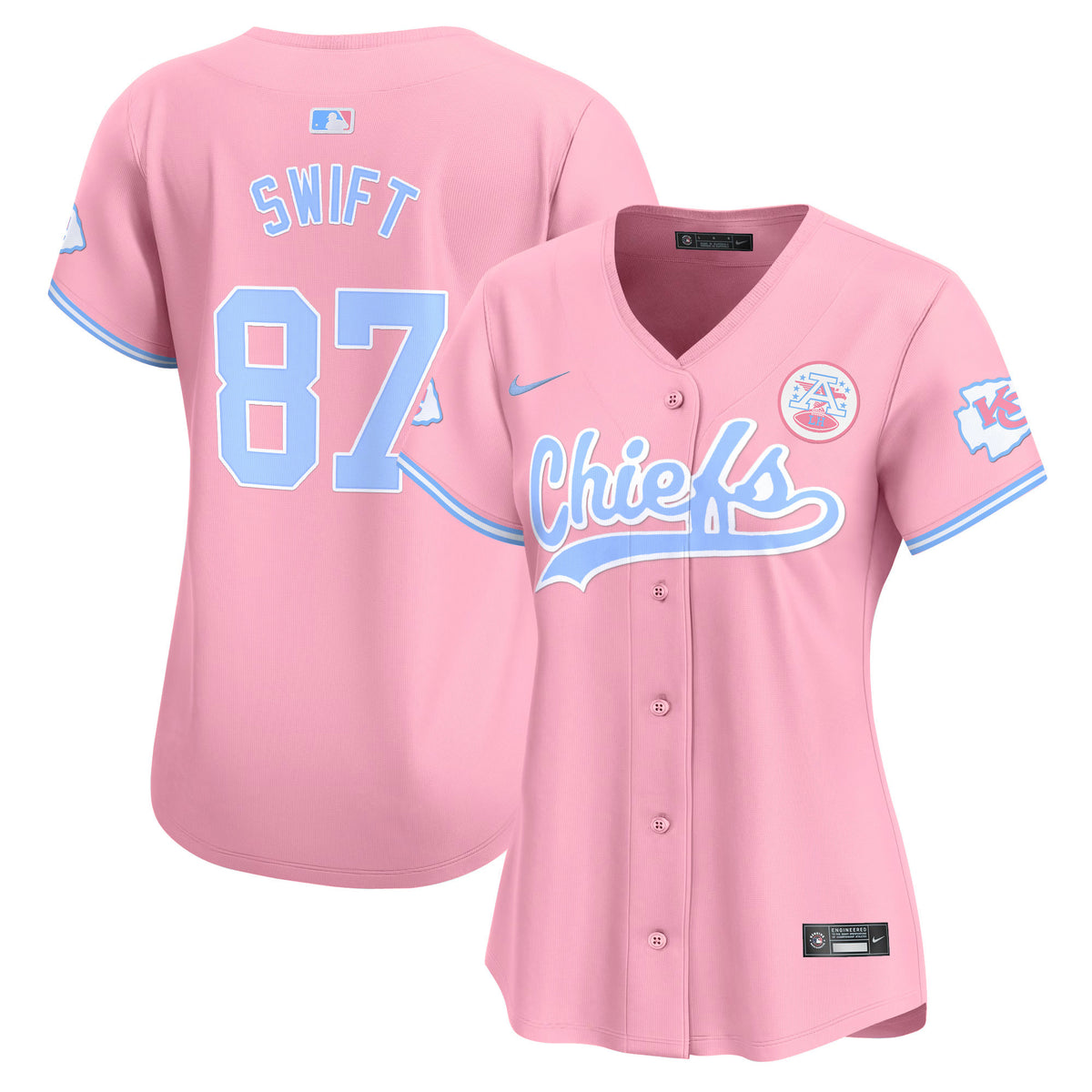 Women's Chiefs Bubblegum Pink Vapor Premier Limited Jersey - All Stitched - Pink - Taylor Swift — view 1